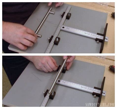The jig is made from three small pieces of 1/2″ thick plywood. Cabinet Hardware Jig - for Long Door Pulls - Sawdust Girl®