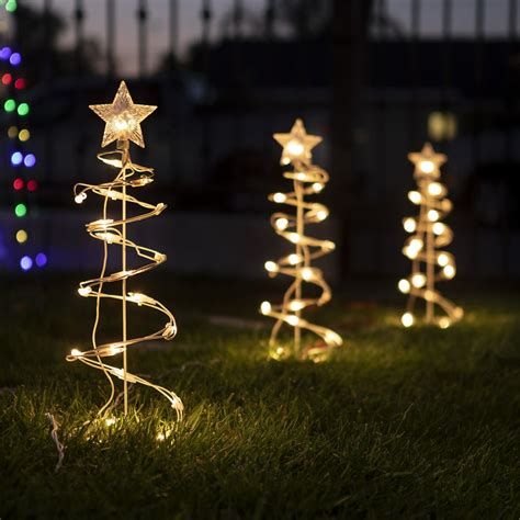 Alpine Corporation Spiral Christmas Tree Decor With Led Lights Set Of