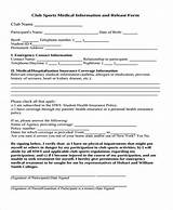 Images of Sports Medical Release Form Template