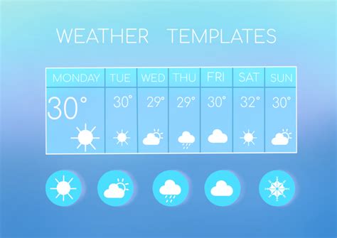 Weather Forecast Template Blue Simple Template Psd Free Download