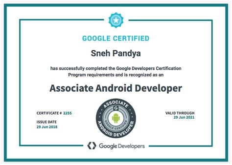 Getting a certification is just one way to demonstrate this capability, and what better. Conquering the Fears: Associate Android Developer Google ...