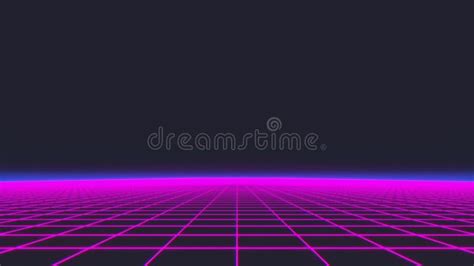 Synthwave Background 80s Sci Fi Retro Style Dark Futuristic Backdrop