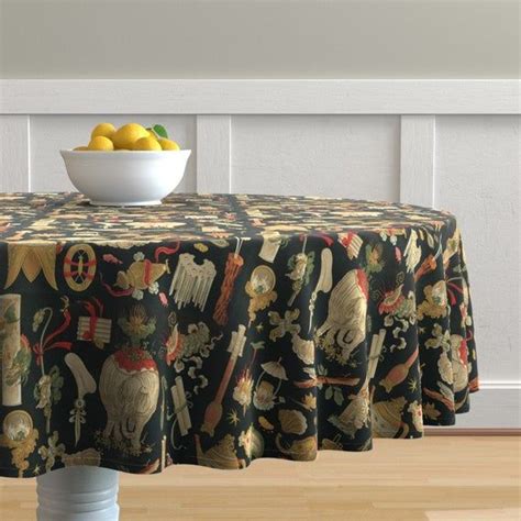 Chinoiserie Round Tablecloth Chinoise 7 By Hypersphere Vintage