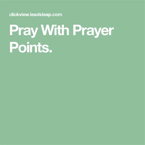 Pin On How To Pray With Prayer Points