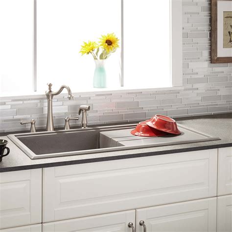 Check spelling or type a new query. 40" Manton Drop-In Granite Composite Sink with Drain Board ...