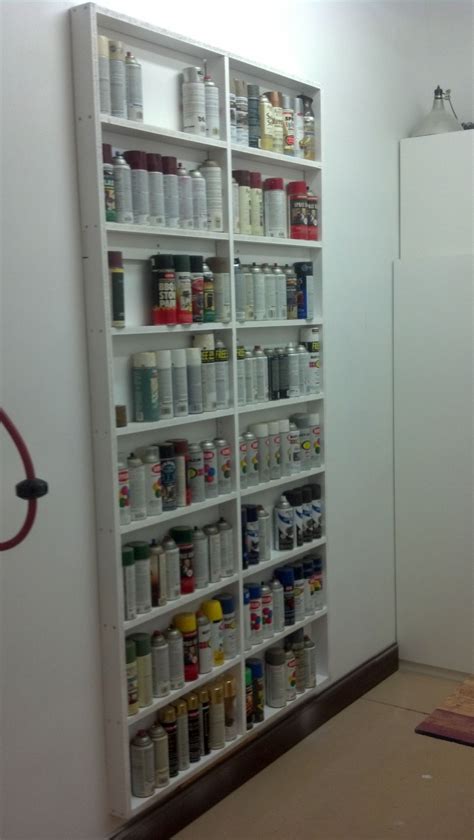 The cabinet has a raised door sill to contain spills. I was filling up my storage cabinets with all the spray ...