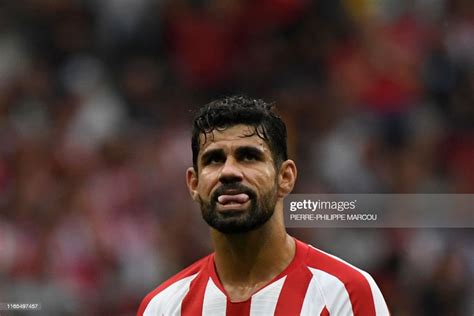 Atletico Madrids Spanish Forward Diego Costa Gestures During The