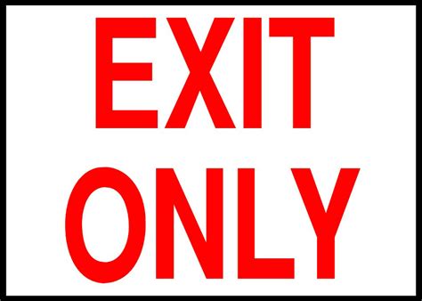 Exit Only Emergency Exit Osha Ansi Aluminum Metal Sign