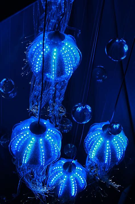 Jellyfish Chandeliers Bubble Lights Colorful Chandelier Aquarium