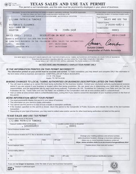 Texas Sales Tax Certificate Eva Usa