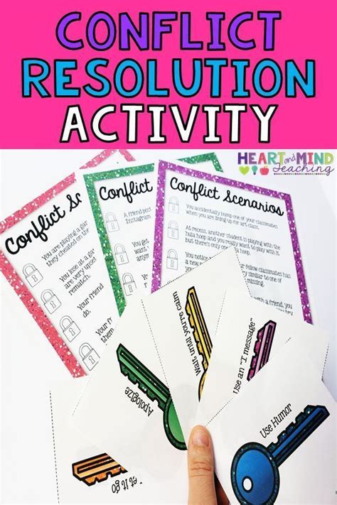 Keys To Conflict Activity For Resolving Conflicts Elementary School