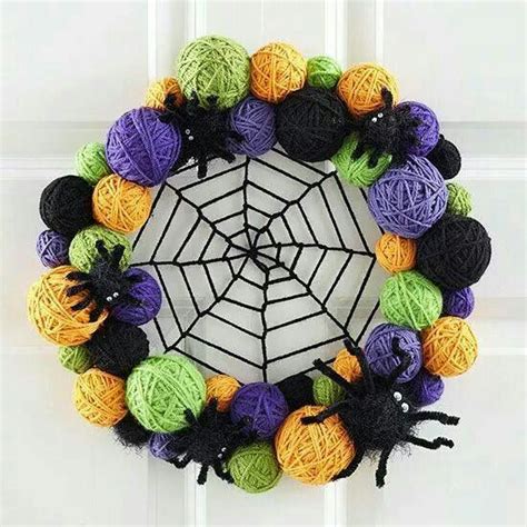 Yarn Ball Wreath Fun Diy Halloween Decorations Easy Halloween