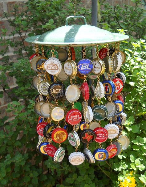 Hand Made From 100 Bottle Caps And A Re Purposed Enamel Pot Lid This
