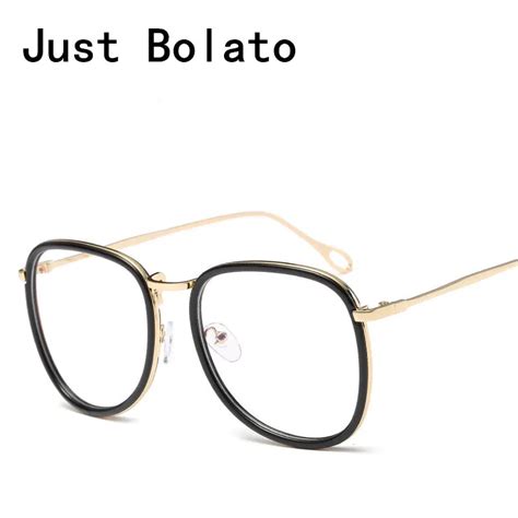 new fashion vintage women optical round glasses frames men eyewear brand gold clear lens for