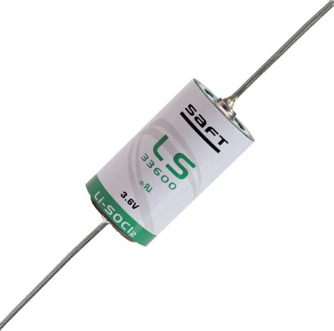 (recommended for cool temperature environments). Saft LS33600-STS Battery - 3.6V Lithium D Cell w/Solder Tabs
