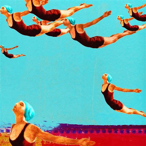 Abstract Wall Art Print Swimming Art Decor Vintage Retro Etsy