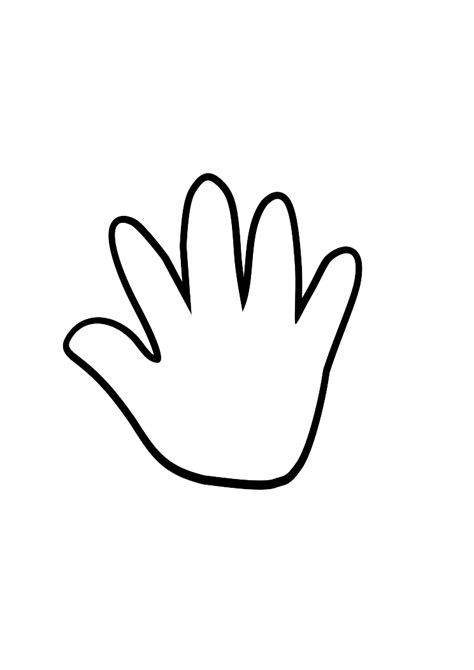 Child Handprint Blackwhite Clip Art At Vector Clip Art