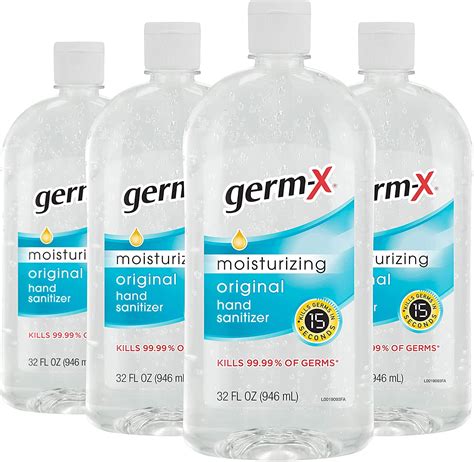 Germ X Hand Sanitizer Original 32 Fl Oz Pack Of 4 128 Fl Oz