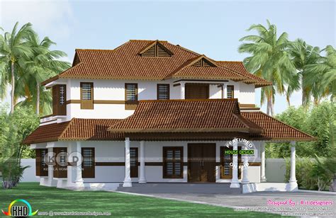 Kerala Traditional 4 Bedroom House Kerala Home Design And Floor Plans