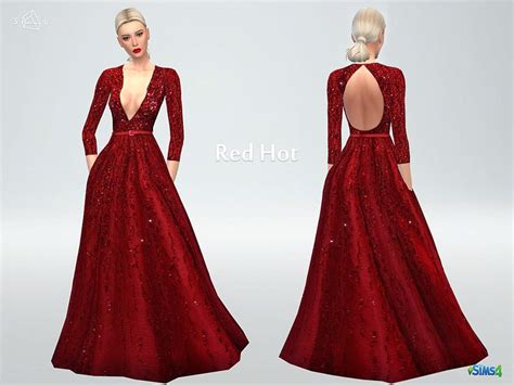 Starlords Red Hot Dress Sims 4 Dresses Sims 4 Clothing Hot Dress