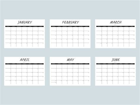 2021 Minimalist Calendar Printable Planner Landscape Etsy