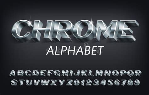 Chrome Alphabet Font 3d Metallic Letters Numbers And Symbols With