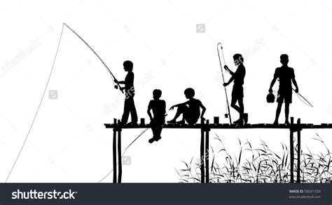 √ Kids Fishing Clipart Black And White