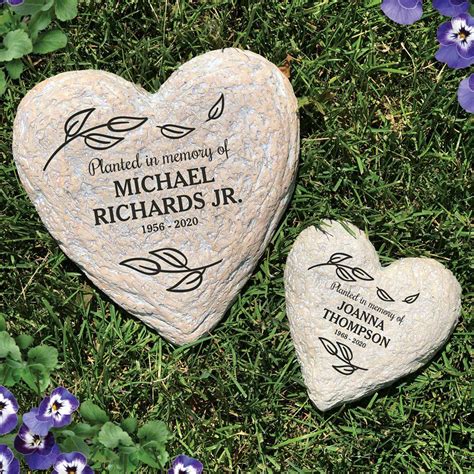 Engraved Memorial Heart Garden Stone Small Memorial Garden Ideas