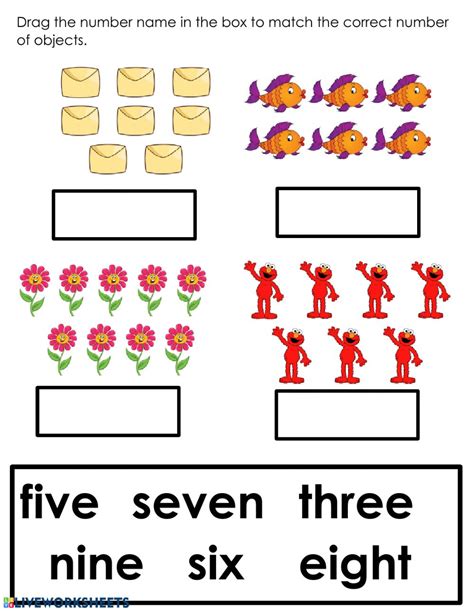 Count And Match The Number Word Worksheet