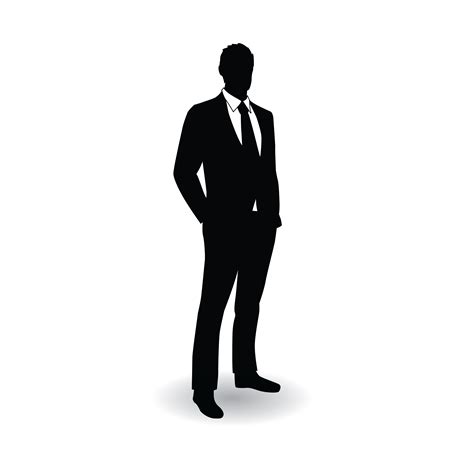 Silhouette Man Standing In Suit