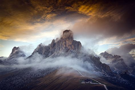 Dolomites Italy Foggy Mountains Wallpapers Wallpaper Cave