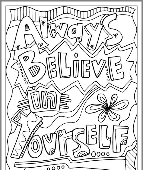 Inspirational Quotes Coloring Pages Free Printable