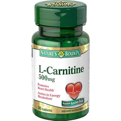 Natures Bounty L Carnitine 500mg 30 Tablets Pack Of 2