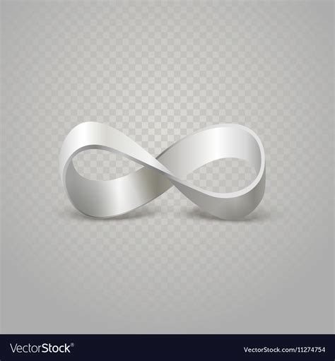 Infinity Silver Sign On Transparent Background Vector Image