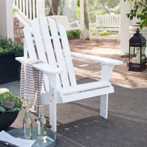 Shop for white adirondack chairs online at target. White Wood Classic Adirondack Chair with Comfort Back Design