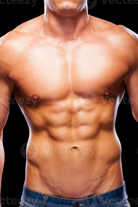 Perfect Male Torso Close Up Of Young Muscular Man With Perfect Torso