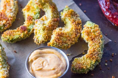 Crispy Baked Avocado Fries And Chipotle Dipping Sauce