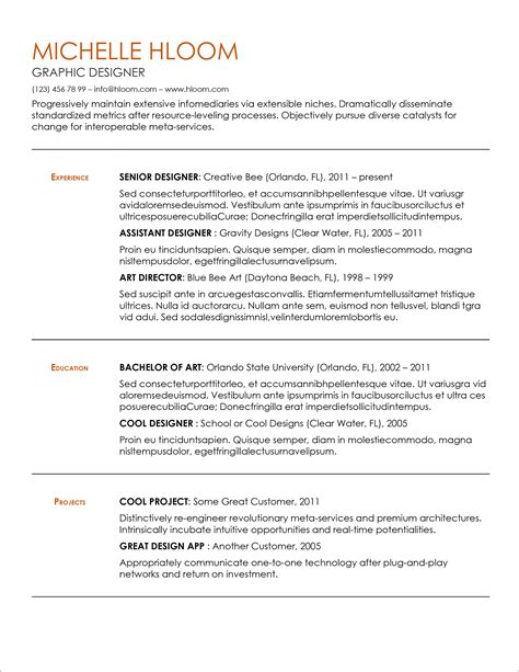 Free Basic Resume Templates Microsoft Word