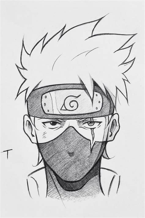 A Drawing Of Naruto With His Eyes Closed