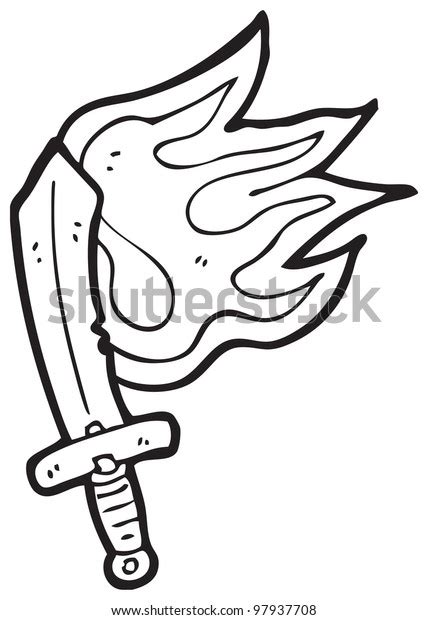 Cartoon Flaming Sword Stock Illustration 97937708 Shutterstock