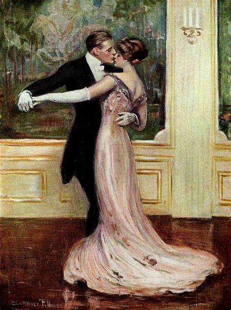 1912 The Kiss Print By Clarence Underwood Waltz Dance Beautiful Woman And Handsome Man 8 5x11