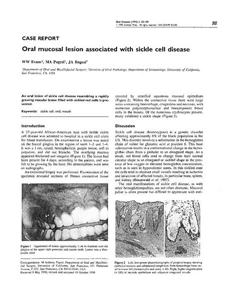 Pdf Oral Mucosal Lesion Associated With Sickle Cell Disease Dokumen