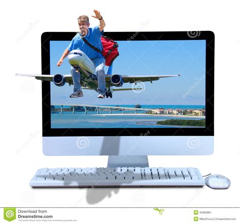 Man Riding Plane Online Booking Travel Agency Stock Photo Image 44962861