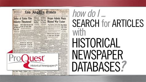 How Do I Search For Articles In Historical Newspaper Databases Youtube