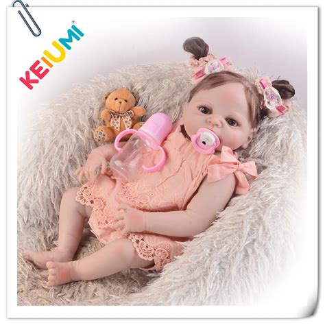 Aliexpress Com Buy Keiumi Design Full Body Silicone Reborn Babies Girl Doll Fiber Hair