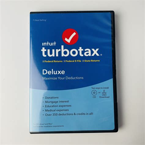 Intuit Turbo Tax Deluxe Federal State E File Full Version