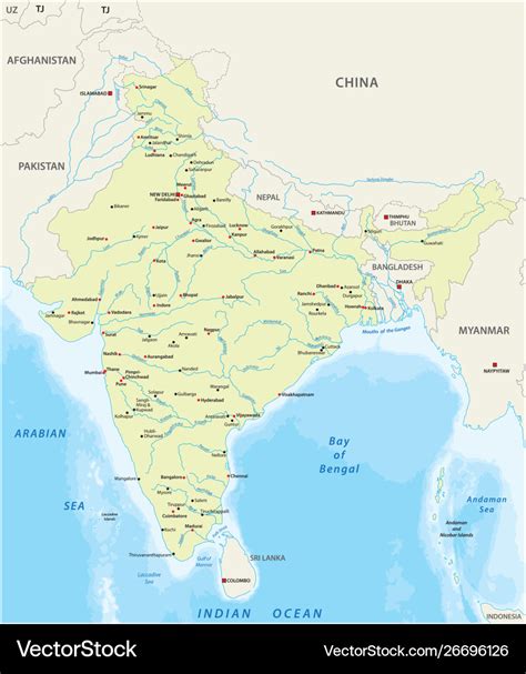 Political Map Of India With Rivers