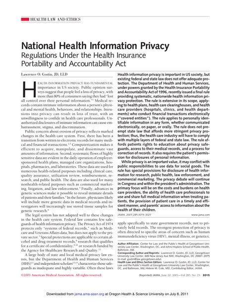 .of 1996, as amended by the health information technology for economic and clinical health act, title xiii of division a, and title iv of division b of the. (PDF) National Health Information Privacy: Regulations Under the Health Insurance Portability ...
