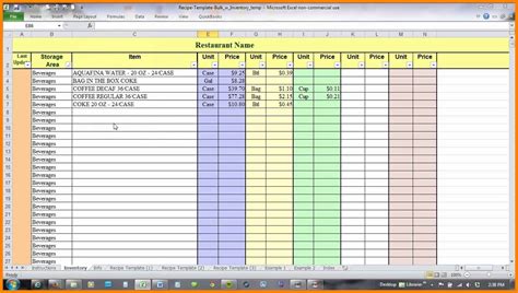 Free Recipe Costing Spreadsheet — Db