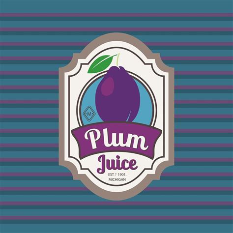 Plum Juice Retro Fruit Label By Smartstartstocker Thehungryjpeg